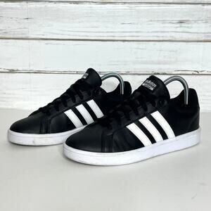 Adidas Grand Court Cloudfoam Black White Sneakers Womens Shoe Size 9.5
